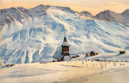 13114662 Arosa GR Bergkirchlein Winterpanorama Alpen Arosa - Andere & Zonder Classificatie