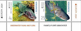 ROMANIA 2024 - Europa CEPT - Underwater Fauna & Flora - FISH -  Set Of 2 Stamps MNH** - 2024