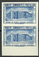 Turkey; 1952 8th Interntional Congress Of Theoretic And Applied Mechanics 20 K. ERROR "Imperf. Pair" - Ongebruikt