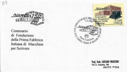 Fdc Ditta Ignota: MACCHINE DA SCRIVERE OLIVETTI (2008); No Viaggiata; Annullo Speciale Ivrea - FDC