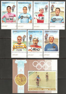 Ajman 1969 Mi# 354-360, Block 77 A ** MNH - Cycling / Summer Olympics, Mexico City '68 - Cycling