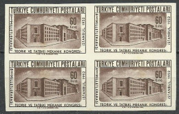 Turkey; 1952 8th Interntional Congress Of Theoretic And Applied Mechanics 60 K. ERROR "Imperf. Block Of 4" - Nuevos