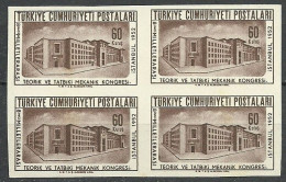 Turkey; 1952 8th Interntional Congress Of Theoretic And Applied Mechanics 60 K. ERROR "Imperf. Block Of 4" - Ungebraucht