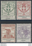 1924 Italia Parastatali Biblioteche Torino Bc 4v. MNH Sassone N. 30/33 - Andere & Zonder Classificatie