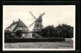 AK Wyk A. Föhr, Windmühle Und Wohnhaus  - Moulins à Vent