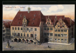 AK Heilbronn A. N., Rathaus Mit Denkmal  - Heilbronn