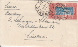 Dahomey Petite Lettre Cotonou Pour La Suisse 1932 - Cartas & Documentos