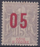 COTE D IVOIRE - 36A  VARIETE CHIFFRES ESPACES NEUF* TRACE CHARNIERE - 1 ROUSSEUR - Neufs