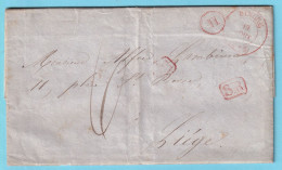 PRECURSEUR Avec Cont. 18 Août 1842 Lettre à En-tête Des Forges, Fonderie à Haine BINCHE SR + H  - 1830-1849 (Independent Belgium)