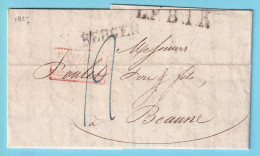 PRECURSEUR  Avec Cont. 29 Avril 1827 BERGEN  Pays-Bas Par Givet Vers Beaune France  - 1830-1849 (Belgio Indipendente)