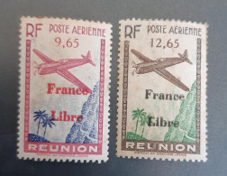 Réunion 1943 Yvert 26 & 27 MH TB - Aéreo