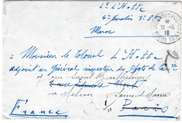 Lettre Avec Courrier (texte Interressant) Avec Cachet: Tresor Et Postes, Kasba Tadla, 31/6/19 - Guerra De 1914-18
