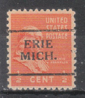 USA Precancel Vorausentwertungen Preo Locals Michigan, Erie 701 - Precancels