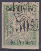 COTE D IVOIRE - COLIS POSTAUX 5  50C SUR 15C VERT OBL USED COTE 23 EUR - Gebruikt