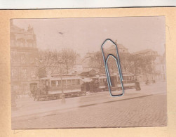 PHOTO SCENE LE TRAM VILLE A IDENTIFIER VERS 1910 - Trains