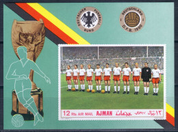 Ajman 1969 Mi# Block 84 B ** MNH - Imperf. - German National Football Team / Soccer - Adschman