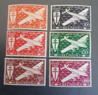 Réunion 1943 Yvert 28, 29, 30, 31, 32 33, 34 MNH - Posta Aerea