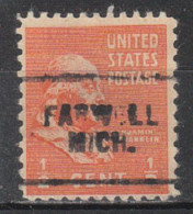 USA Precancel Vorausentwertungen Preo Locals Michigan, Farwell 703 - Precancels