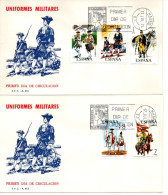 ESPAÑA SPAIN SPD FDC UNIFORMES MILITARES 1974 MILITAR SOLDADO SOLDIER - Militaria