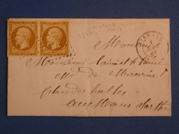 DN12 FRANCE  BELLE LETTRE RR 1861 PETIT BUREAU VIBRAYE  +PAIRE DE N 13  +APR. DEPART +AFF. INTERESSANT++ - 1849-1876: Classic Period