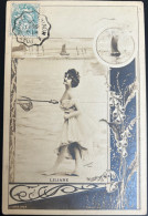 Art Nouveau - 1901 - Belle Jeune Femme Sur La Plage - R. GENNERT Paris - Other & Unclassified