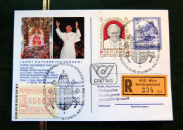 Autriche Austria - 1983 Papst Card Sending To Switzerland With Reco. - Cartes-Maximum (CM)