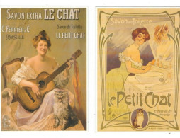 2 POSTCARDS PUBLISHED IN FRANCE BY EDITIONS CLOUET    SOAP - Publicité