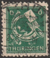 SBZ- Thüringen 1945, Mi. Nr. 95 AX Dt, Freimarke: 6 Pfg. Posthorn Und Brief.  Gestpl./used - Usados