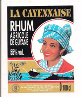 Etiquette Rhum Agricole De La GUYANE - La Cayennaise - 55% -100 Cl - J.P. Et Ernest Prevot à St Laurent Du Maroni - - Rhum