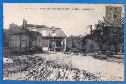 CPA - AISNE - LAON - CASERNE SAINT MARTIN EN RUINES - ENTRÉE PRINCIPALE - Laon