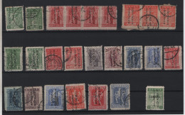 GREECE 1913 GREEK ADMIN READING UP 1 LEPTON - 5 DRACHMAS USED STAMPS (ONE IS MH)   HELLAS No 229 - 248 AND VALUE EURO 16 - Usados