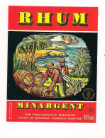 Etiquette Rhum - Distillerie De Minargent à Aulnay De Saintonge - 40% 50 Cl - Imprimeur Ruel - - Rum