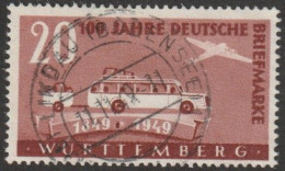 Franz. Zone- Württemberg-Hohenzollern: 1949, Mi. Nr. 50, 20 Pfg. Posthornbus Und Flugzeug. Tagesstpl. LINDAU (BADEN) - Renania-Palatinado