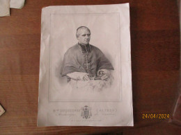 Mgr DUQUESNAY (ALFRED) ARCHEVÊQUE DE CAMBRAI NE A ROUEN LE 23 SEPTEMBRE 1814 LITH.J.RENANT CAMBRAI 36cm/26cm - Religione & Esoterismo