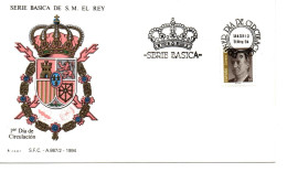 ESPAÑA SPAIN SPD FDC 1994 BASICA DE JUAN CARLOS I - Briefe U. Dokumente