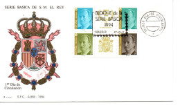 ESPAÑA SPAIN SPD FDC 1994 BASICA DE JUAN CARLOS I - Brieven En Documenten