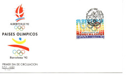 ESPAÑA SPAIN SPD FDC 1992 PAISES OLIMPICOS BARCELONA 92 ALBERTVILLE - Zomer 1992: Barcelona