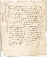 N°1979 ANCIENNE LETTRE A DECHIFFRER DATE 1609 - Historische Documenten