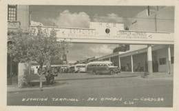 Real Photo Estacion Del Omnibus Cordoba Bus Autobus - Argentina