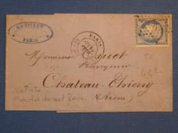 DN12 FRANCE  LETTRE VARIETé RR 1861  ETOILE DE PARIS A CHATEAU THIERRY  +N° 60 II +MOUCHES BLANCHES  +AFF. INTERESSANT++ - 1871-1875 Ceres