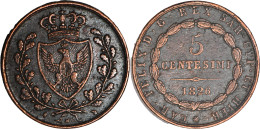 ITALIE - 1826 - Carlo Felix - SAR CYP Et HIER - 5 Centesimi - 19-149 - Italia