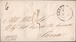 B24 - LETTERA PREFILATELICA DA CASCINA A SIENA 1848 - 1. ...-1850 Prephilately