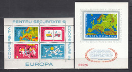 Romania 1975 - Conference On Security And Cooperation In Europe (CSCE), Mi-Nr. Block 124/125, MNH** - Neufs