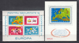 Romania 1975 - Conference On Security And Cooperation In Europe (CSCE), Mi-Nr. Block 124/125, MNH** - Nuovi