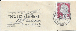 FRANCE. POSTMARK. ALWAYS WRITE THE ADDRESS OF YOUR SHIPMENTS VERY LEGIBLY. PERIGUEUX. 1961 - 1961-....