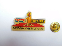 Beau Pin's , Auto Renault , Ecole De Conduite ECF , Non Signé - Renault