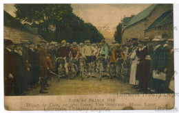 CPA Tour De France 1910 Départ De Caen Faber Van Houwaert Blaise Lapize Cyclisme Velo Biking Piste   Course - Radsport