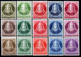 2947.GERMANY,BERLIN,1951,1952,1953 LIBERTY BELL SETS MNH. YT. 61-65, 68-72, 87-91 - Unused Stamps