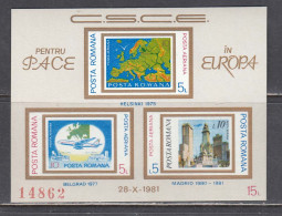 Romania 1981 - Conference On Security And Cooperation In Europe (CSCE), Madrid, Mi-Nr. Bl. 183, MNH** - Nuevos