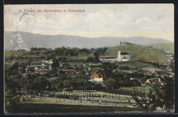 AK St. Johann Bei Herberstein, Ortsansicht Mit Kirche Und Feld  - Other & Unclassified